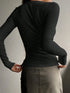 'Elara' Ribbed Half Button Long Sleeve Shirt - Celes Fashion
